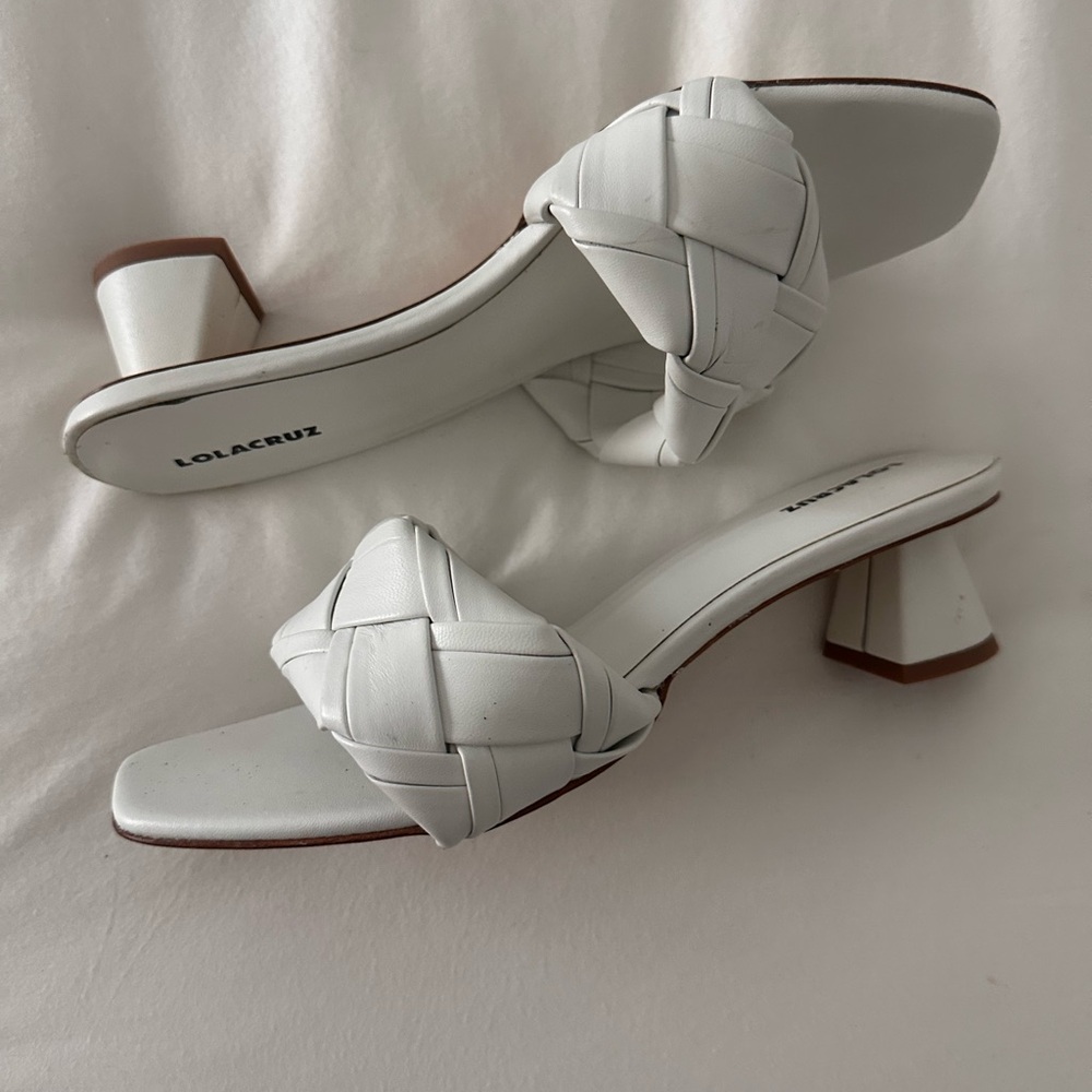 Chic White Heeled Sandals